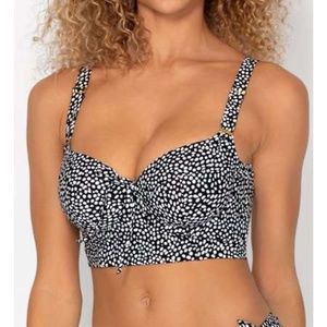 Women's Smart and Sexy SA625 Longline Underwire Bikini Swim Top (Pearl Dot 38DDD